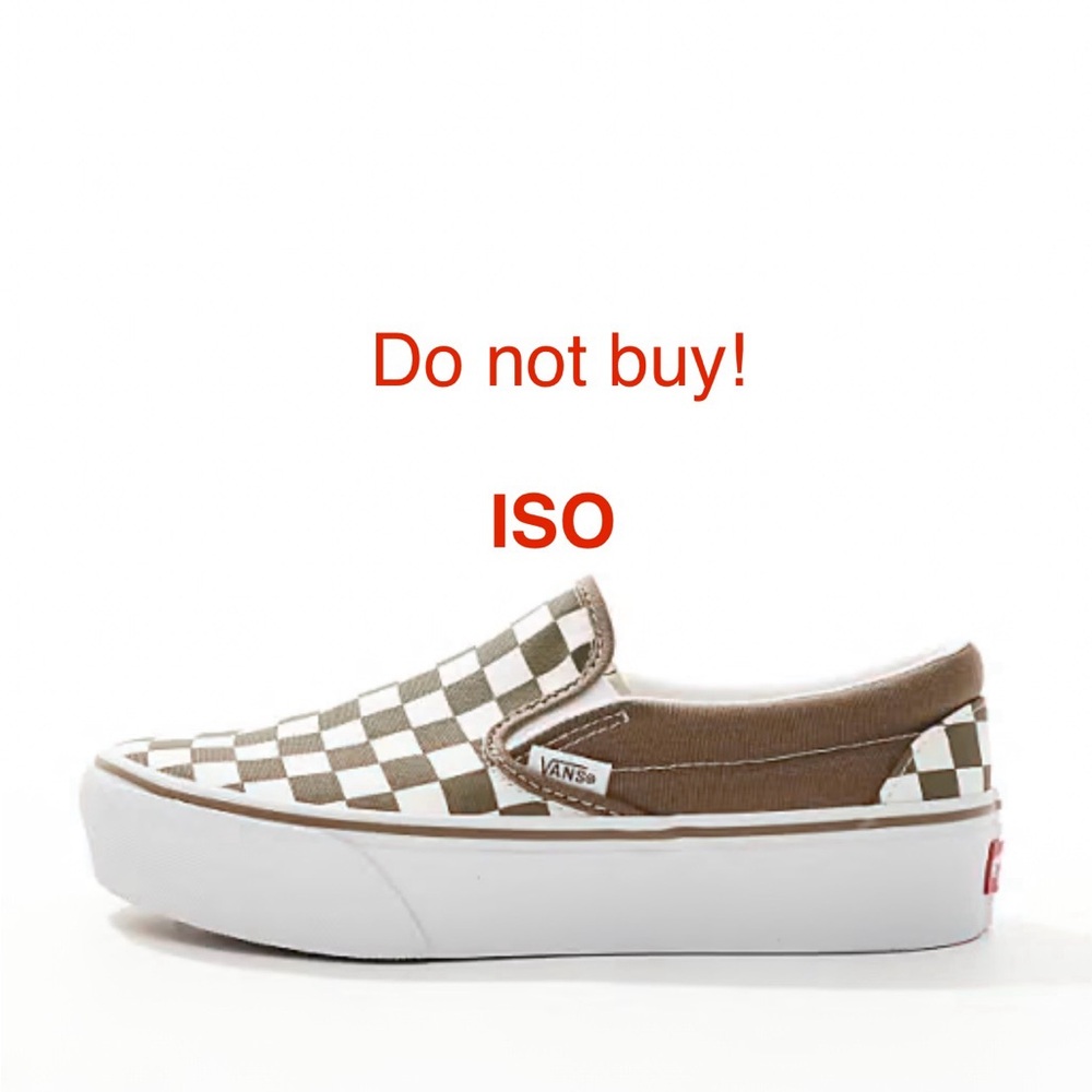 Vans Classic Brown and White Checkered Slip-Ons